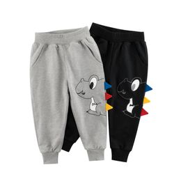 1-9 anos crianças calças 100% algodão dinossauro desenhos animados meninos meninas crianças primavera outono esporte longa calça calça de moletom