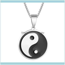 Pendant & Pendants Jewelrypendant Necklaces Stainless Steel Gossip Yin And Yang Figure Mens Retro Necklace Religious Jewellery Drop Delivery 2