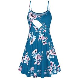 ArrivalStylish Floral Print Nursing Slip Dress 210528