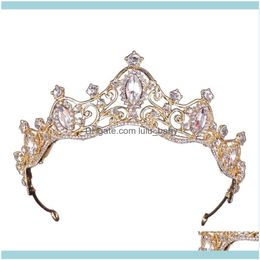 Headbands Jewelrybride Princess Rhinestone Inlay Headdress Fashion Women Bridal Crown Tiaras Wedding Party Hair Jewelry Aessories Drop Deliv
