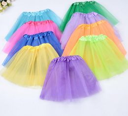 Factory price! 1000pcs Candy color kids ballet skirt 3 layers ball gown Cake skirts tutu pettiskirt Net yarn sequins dancing tutu
