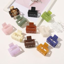 Acrylic Resin Hairpins Koean Acetate Square Hair Claws Clips Clamps Geometric Rectangle Solid Color Banana Grips Hair Accessories