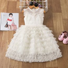 Brand Summer Kids Princess Dress For Girls Dress Sleeveless Sequines Girl Evening Party Dress Toddler Baby Clothes 3Y-8Y 210303