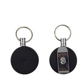 Retractable Metal Card Badge Holder Steel Recoil Ring Belt Clip Pull Key Chain metal buckle Promotion gift