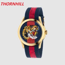 Luxury Women Tiger Bee Snake Skeleton watches Special Designer Nylon Strap Relojes De Marca Mujer Lady Dress Wristwatch Quartz Clock