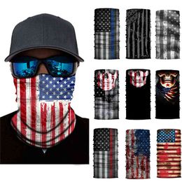 National Flag Skull Tube Banadana Headband Cycling Moto Outdoor Sports Face Mask Hiking Riding Cycling Headband Men Bike Scarf Y1229