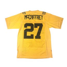 Custom Christian Mccaffrey 27# High School Football Jersey Ed Yellow Any Name Number Size S-4xl Jerseys Top Quality Shirt