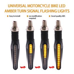 2PCS 12V LED Motorcycle Turn Signals Light 12 SMD Tail Flasher Flowing Water Blinker IP68 Bendable Motorcycle Flashing Lights Car