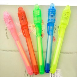 Highlighters 4pcs/lot Creative Magic UV Light White Refill Invisible Ink Pen Random Colour For Kids School Supplies