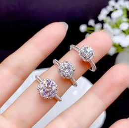 Big Moissanite Gemstone Women Real 925Sterling Silver Valentine Gift Shiny Engagement Ring diamond rings for women