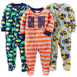 Children's fleece boy girl Siamese romper with feet Siamese clothes Harbin warm pajamas spring and autumn 210315