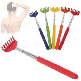Adjustable Stainless Steel Back Scratcher Home Telescopic Portable Extendable Itch Flexible Claw Scratch Tool Soft Grip DHC37