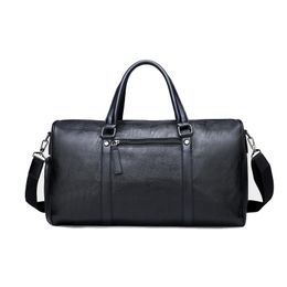 Dry Wet Separation Fashionable Duffle Bags Shoulder Handbag Simple Gym Bag for Men Large Capacity Leather Travel Bag