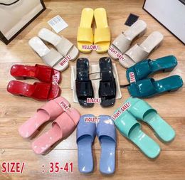 Classic Jelly Luxury Slippers Crystal Sandals Slides High heels Summer Beach Thick Bottom Slippers Platform Alphabet Lady Slipper Shoes