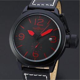 Top sell WINNER fashion Man watches Mens Automatic Watch Mechanical watch for man Leather strap Sport style WN53