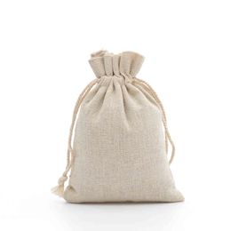 1000pcs Handmade 8X10cm Muslin Cotton Drawstring Packaging Gift for Coffee Bean Jewellery Pouch Storage Wedding Favours Bags