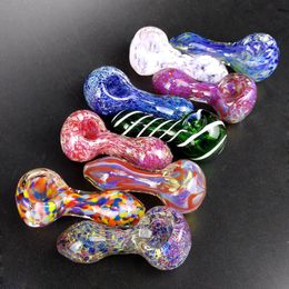 Thick Glass Hand Pipe Pink Pipes Classical Spoon Pipe for Dry Herb Tobacco Use Free Shipping