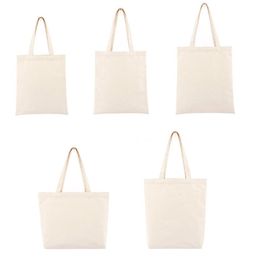 Blank pattern Canvas Shopping Bags Eco Reusable Foldable Shoulder Bag Handbag DIY canvas storage bag women go shopping pouch