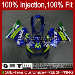 Injection mold Body For HONDA CBR 600 F4 FS CC 600F4 600CC Blue Movistar 1999-2000 Bodywork 54No.28 100% Fit CBR600F4 CBR600 F4 99 00 CBR600FS 1999 2000 OEM Fairing Kit