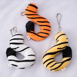 Plüschspielzeug Anhänger Tiger Tastenschlüsselkette Paar Schultasche Ornament Rucksack Zubehör Hässliche kreative Puppe 9 cm