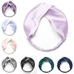 Satin Headband Women's Criss Cross Silk Satin Headbands Elastic Twisted Head Wrap Knotted Hair Band