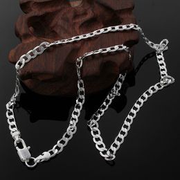 men's silver color 4MM Flat women cute men chain snake Necklace Fashion trends Jewelry Gifts