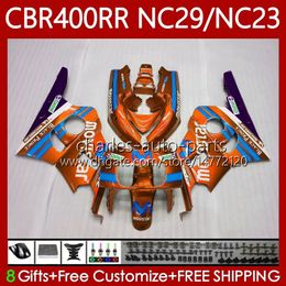 Fairings Kit For HONDA CBR 400 RR CC 400CC NC23 1994 1995 1996 1997 1998 1999 Orange Blue Body 66No.102 CBR400RR CBR400 RR 88-99 NC29 CBR 400RR 94 95 96 97 98 99 OEM Bodywork