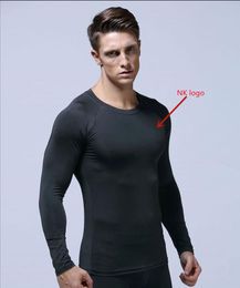 Wholesale men's T -shirts sports running fitness tees tight-fitting quick-drying compression sweat-absorbent breathable long-sleeved T-shirt Plus size S-3XL