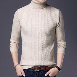 Fashion Jacquard Turtleneck Sweater Men Casual Pllovers Mens Warm Sweater Slim Fit Computer Knitted Pllover Mens Clothing 2021 Y0907