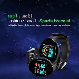 D18 Bluetooth Smart Watch Wristbands Men Blood Pressure Smartwatch Women Waterproof Sport Heart Rate Fitness Tracker Smart Clock Watches UF161