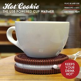 Creative Biscuits cup warmer Giant Donut USB Cup Warmer Hot Cookie Mug Coaster Office Tea USB Powered Heater Biscuit Tray Pad gadgets