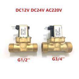 EBOWAN Flow Switch G1/2'' Brass Solenoid N/C 12v 24v 220v G3/4'' For Water Heater 210727