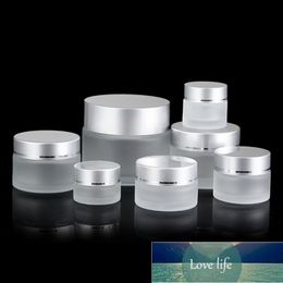 5-100g Frosted Glass Refillable Ointment Bottles Empty Cosmetic Jar Pot Eye Shadow Face Cream Container Travel Sub Bottling