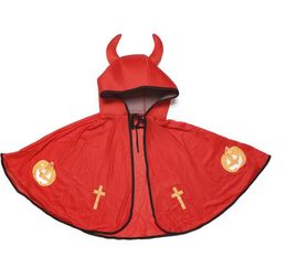 New style kids cape with cap halloween christmas party cosplay cloak pumpkin witch capes children stage decorative costume clothing