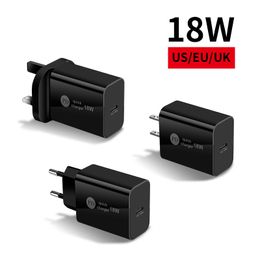 US/UK/EU C usb chargers Specification Universal Adapter PD18W TYPE-C Wall Charger Fast Charging Head for samsung iphone 13