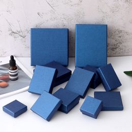 Blue Jewellery Packing Boxes with Velvet Multiple Sizes Retail Gift Packaging of Necklace Key Chain Ring Earrings