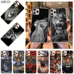 Soft TPU Phone Case For iPhone 13 12 11 Pro XS Max SE2020 7 8 6 6s Plus 12mini X XR Lion Tiger king Clear Silicone Cases Cover H1120