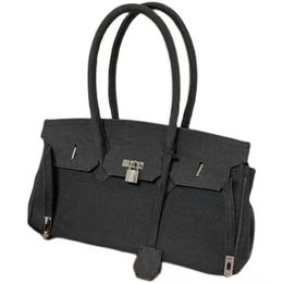 Designer Casual Tote Luxury Shoulder Bags Large capacity Handbags Unisex underarm bag Canvas Ladies purse Individuality silver lock Cool denim bag Dicky0750