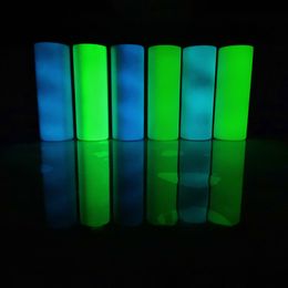 Sublimation DIY Straight Tumblers 20oz Glow In The Dark Tumbler Luminous Paint Luminescent Magic Skinny Cup w-00878