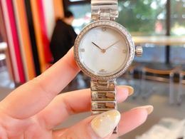 Classic Minimalism Ladies Watches Women Stainless steel Quartz Watch Geometric Roman Number Bracelet mother of pearl clock 37mm