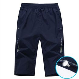 Summer Shorts Men Arrival Mens Breathable Bermuda Knee Length Elasticity Brand Quick Dry Casual Solid Plus Size 638 210713