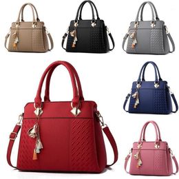 Evening Bags PU Leather Embroidery Women Handbags Totes Bag Fashion Top-handle Crossbody Shoulder Handle Tassel Messenger