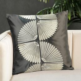 Pillow Case Modern Fashion Luxury Silk Embroidery Elegant Geometric Abstraction Cushion Cover For Chair Sofa Home Decoration
