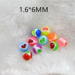 replacement piercing ball UK - 500pcs Lot piercing jewelry - Colorful Heart Acrylic Balls One Hole Replacement Tongue Navel Nipple Body Piercing 16gX6mm