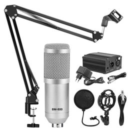 Microphones Kits de micrófono de Karaoke bm 800, condensador para ordenador, grabación en Streaming, tarjeta sonido, alimentación fantasma