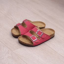 Children Shoes Slippers for Boys Girls Fashion Beach Sport Buckle Kids Slippers Flat Cork Wood Summer Shoes Flip Flops 22-39 210713