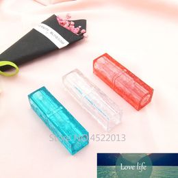 50pcs Orange Blue Square Transparent 12.1mm Empty Lipstick Tube Lip Balm Container Shell Packaging Cosmetics Refillable