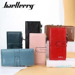 Designer-Wallets Luxuryn Design Women Fashion Long Leather Top Quality Card Holder Classic Female Purse Zipper Brand Wallet