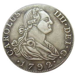 Spain 4/8 Reales - Carlos IV 1792/1776 CAROLUS IIII.DEI.G. Craft Silver Plated Copy Coins Ornaments home decoration accessories