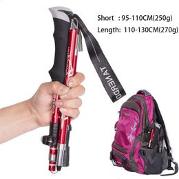 Anti Shock Walking Stick Telescopic Baton Trekking Ultralight Aluminium Alloy Tactical Canes 5-Section 1Piece 220104